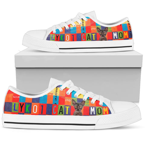 Women's Low Top Canvas Shoes For Lykoi Cat Mom